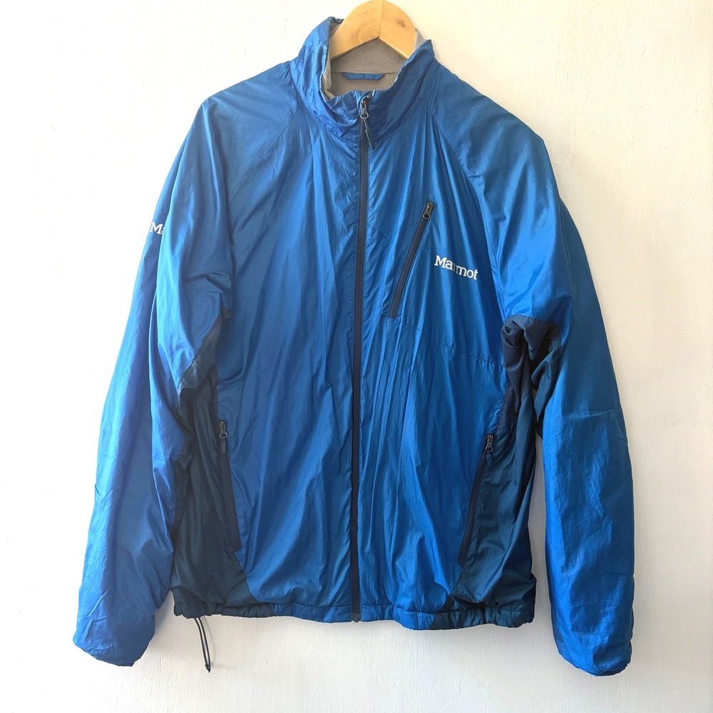 Marmot L Blue Windbreaker Jacket Lightweight Full Zip Running‎ Outdoors Gorpcore